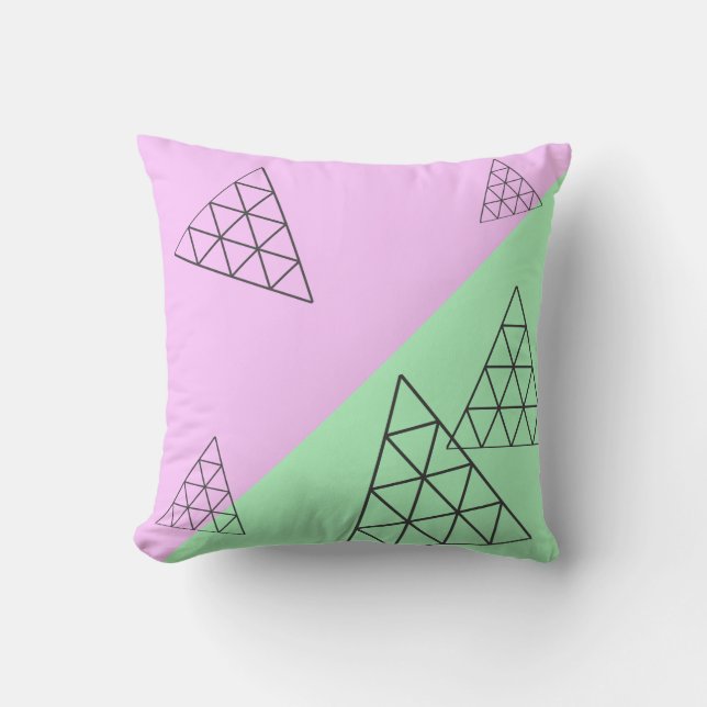 Snyggt Pyramid Triangle Geometry Pastel Kudde (Framsida)