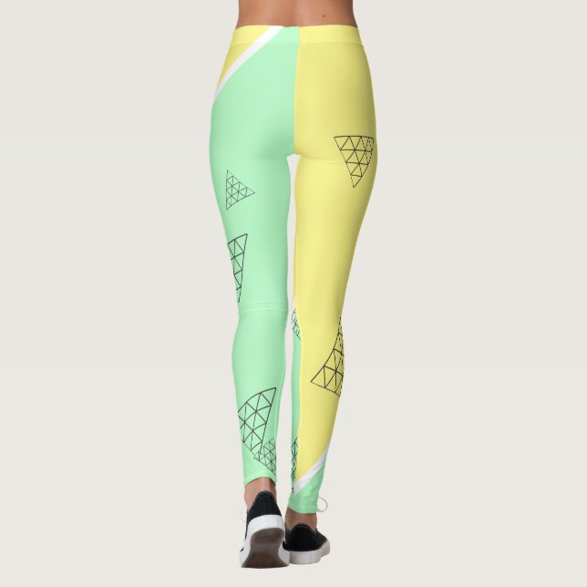 Snyggt Pyramid Triangle Geometry Pastel Leggings (Baksida)