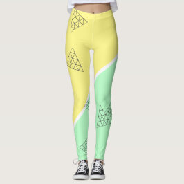 Snyggt Pyramid Triangle Geometry Pastel Leggings