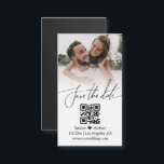 snyggt qr-kod med ett foto spara datum magneter<br><div class="desc">elegant snyggt qr-kod med ett foto spara datum magneter</div>