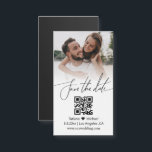 snyggt qr-kod med ett foto spara datum magneter<br><div class="desc">elegant snyggt qr-kod med ett foto spara datum magneter</div>
