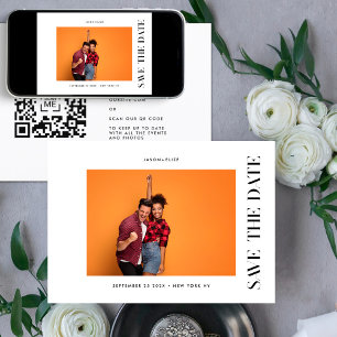 SNYGGT QR-kod Modern Simple Photo Gräns Spara Datumet