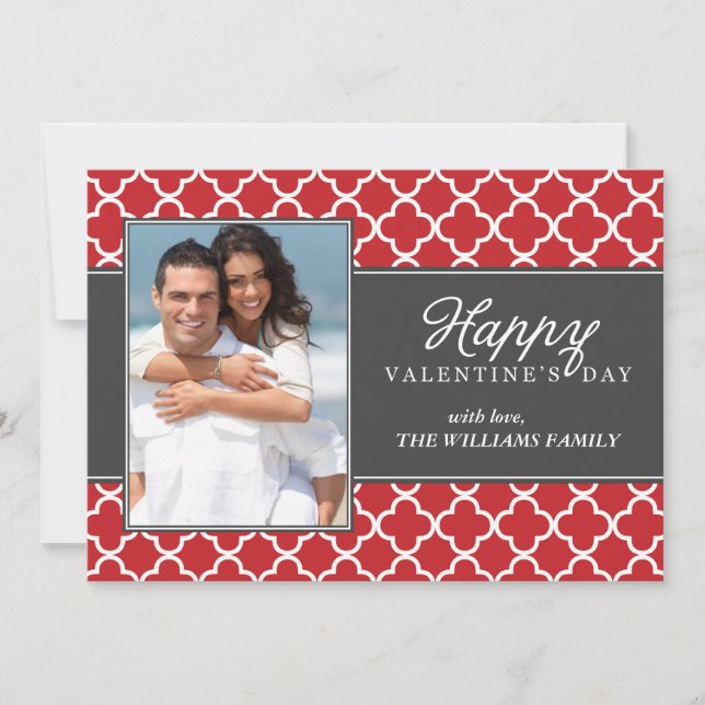 Snyggt Quatrefoil Photo Valetines Day (Framsida)