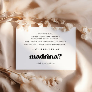Snyggt Quieres ser mi madrina Godmoder Card Inbjudningar
