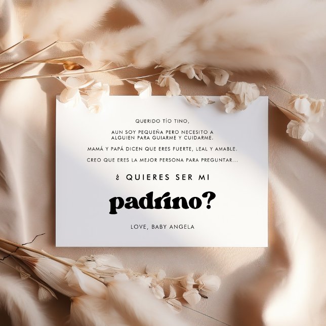Snyggt Quieres ser mi padrino Godfather-kort Inbjudningar (Skapare uppladdad)