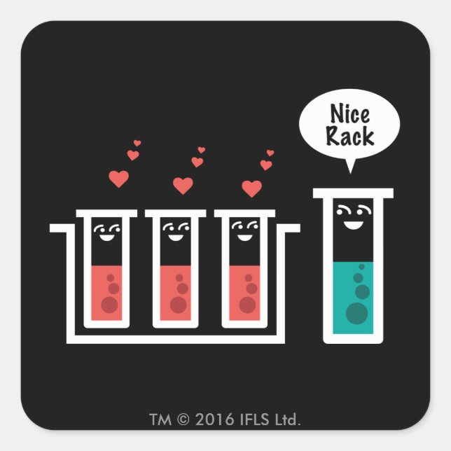 Snyggt rack fyrkantigt klistermärke (Framsida)