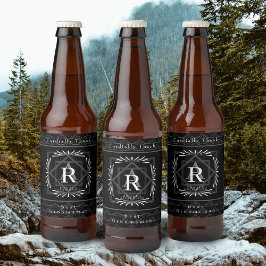 Snyggt Ram Black Monogram Ölflaska Etikett