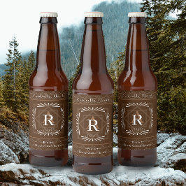 Snyggt Ram Brown Monogram Ölflaska Etikett