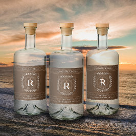 Snyggt Ram Brown Monogram Spritflaskor Etikett