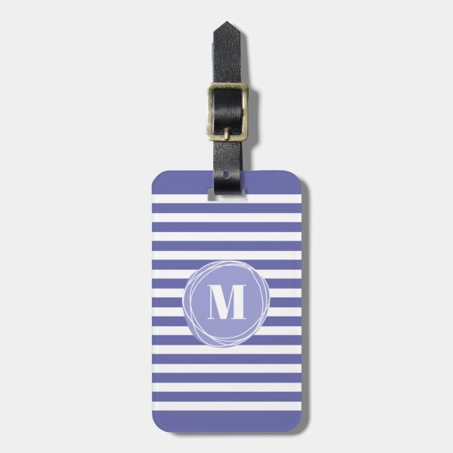Snyggt Rand Monogram Luggage Tag Bagagebricka (Vertikal Framsida)