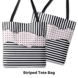 Snyggt Rand Net Layout Black, White & Rosa Tygkasse