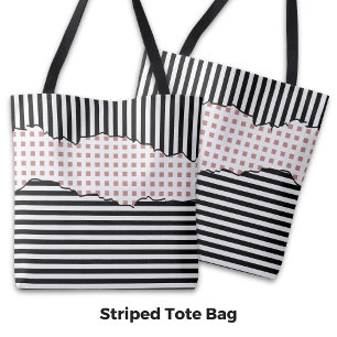 Snyggt Rand Net Layout Black, White & Rosa Tygkasse