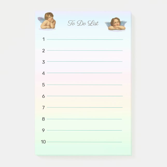 Snyggt Raphael Cherubs på Pastel Shades Post-it Block (Framsida)