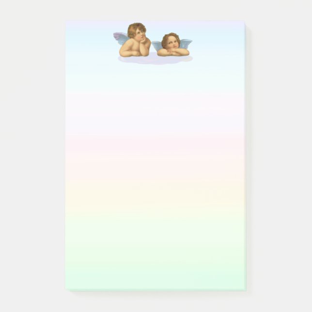 Snyggt Raphael Cherubs på Pastel Shades Post-it Block (Framsida)