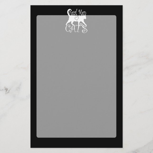 Snyggt Real Manar Kärlek Cats på en svart dekan Brevpapper (Framsida)