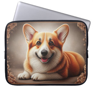 Snyggt Realistic Colorful Gräns Corgi Hund Browen Laptop Fodral
