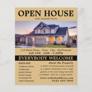 Snyggt Realtor Open House-reklam Flygblad