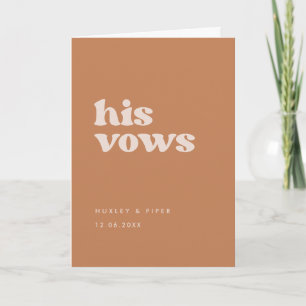 Snyggt rebrunt socker Hans vows bröllop vows Kort
