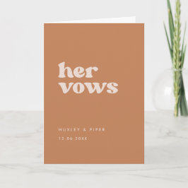 Snyggt rebrunt socker Hennes vows bröllop vows Kort