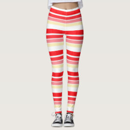 Snyggt Red and Rosa Rand Design Leggings