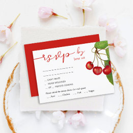 Snyggt Red and White Söt Cherries Bröllop OSA Kort