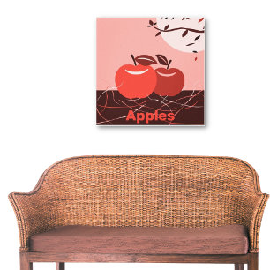 Snyggt Red Apple Kitchen Wall Canvastryck