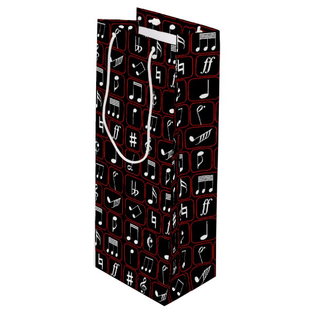 Snyggt Red Black and White Geometric Musik noter (Framsidan Vinklad)