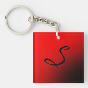 Snyggt Red Black Monogram Initial Professionell