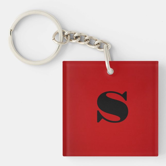 Snyggt Red Black Monogram Initial Professionell (Framsidan)