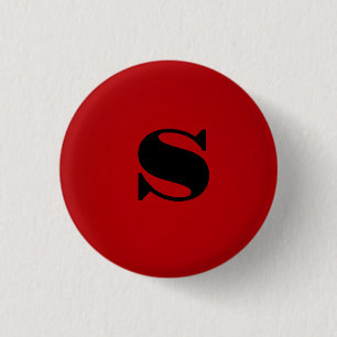 Snyggt Red Black Monogram Initial Professionell Knapp
