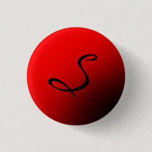 Snyggt Red Black Monogram Initial Professionell Knapp