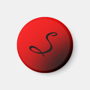 Snyggt Red Black Monogram Initial Professionell Magnet