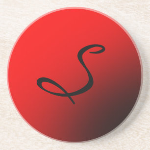 Snyggt Red Black Monogram Initial Professionell Underlägg