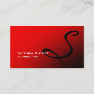 Snyggt Red Black Monogram-Professionell Visitkort