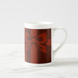 Snyggt Red Bow Detail Bone China Mugg Benporslin Mugg