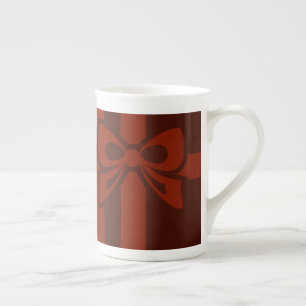 Snyggt Red Bow Detail Bone China Mugg Benporslin Mugg