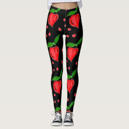 Snyggt Red Candy Hearts Leggings