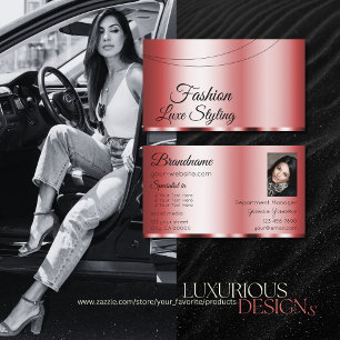Snyggt Red Chic Glamoral med Photo Professionell Visitkort