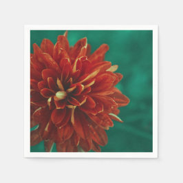 Snyggt Red Chrysanthemum Flower Pappersservett