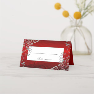 Snyggt Red Fall Winter Wedding Placeringskort