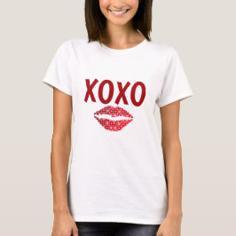 Snyggt Red Färg Lip XOXO T Shirt