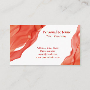 Snyggt Red Gossamer Abstract Design Visitkort