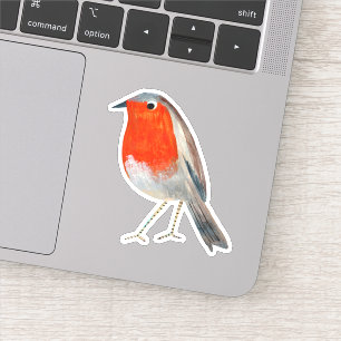 Snyggt red & grått Robin bird Sticker Klistermärken