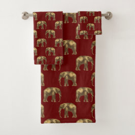 Snyggt Red Guld Elephants