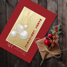 Snyggt Red Guld jul Baubles Julkort