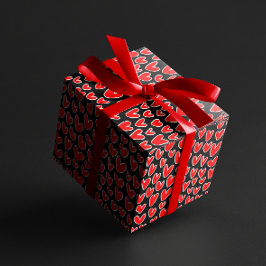 Snyggt Red Hearts Mönster valentines day Presentpapper