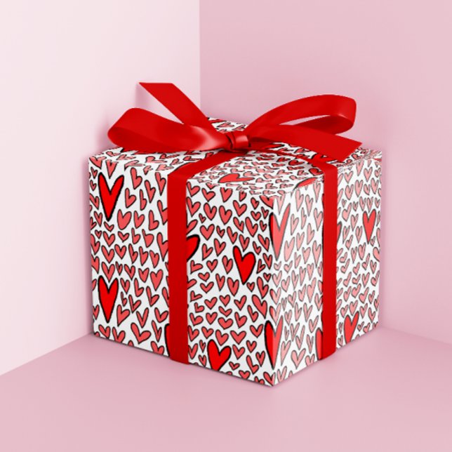 Snyggt Red Hearts Mönster Valentineser Presentpapper (Skapare uppladdad)