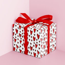 Snyggt Red Hearts Mönster Valentineser Presentpapper