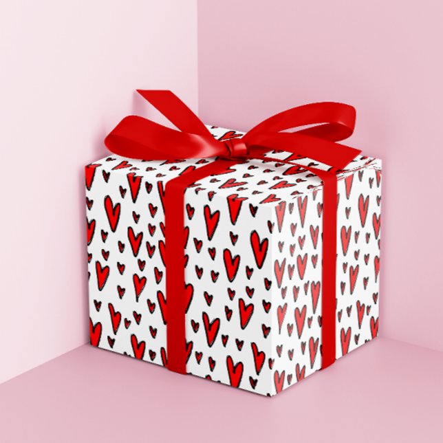 Snyggt Red Hearts Mönster Valentineser Presentpapper (Skapare uppladdad)