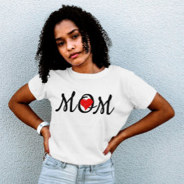 Snyggt Red Hjärt Sketch: Mamma Kärlek T Shirt